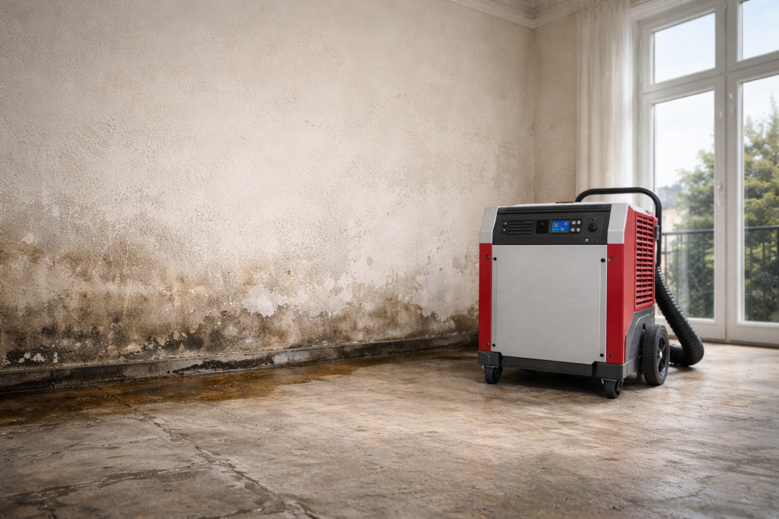 Bautrockner im Einsatz in einem Gebäude in Berlin Charlottenburg